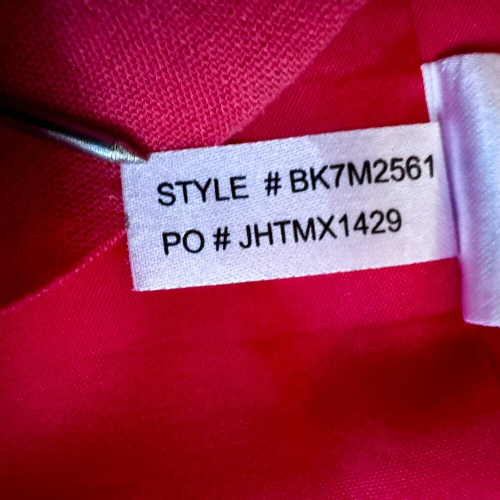Peach/Coral Linen Blend Sheath Dress Sz 14  • Bold Applique • Lined • J. Howard - Picture 7 of 10